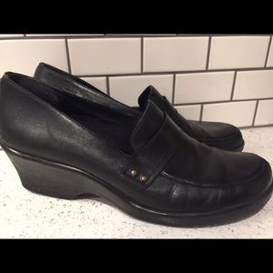 Clarks wedge penny loafers